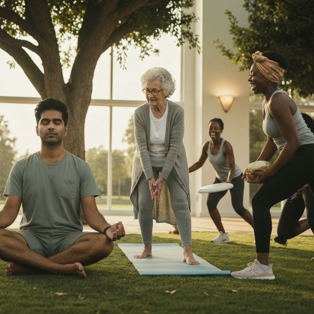 People engaging in everyday physical activities